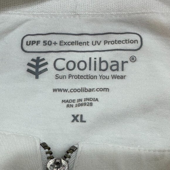 Coolibar Full Zip Sun Protection Jacket White XL UPF 50+ Mock Neck Pockets - Picture 6 of 8